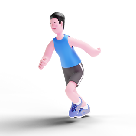 Man doing Running Exercise 3D Illustration