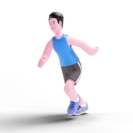 Man doing Running Exercise  3D Illustration