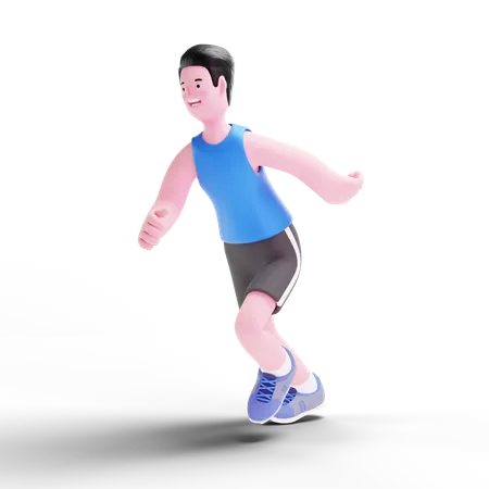 Man doing Running Exercise  3D Illustration