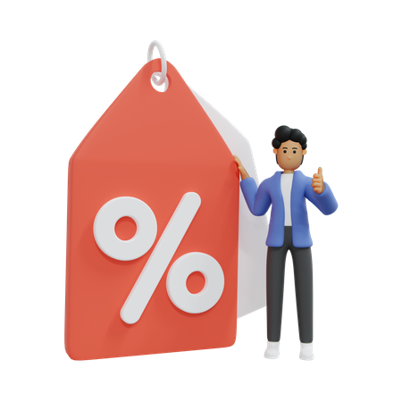 Man doing sale marketing  3D Illustration