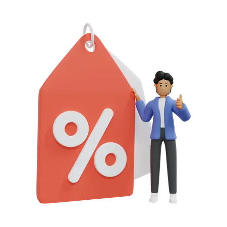 Man doing sale marketing  3D Illustration
