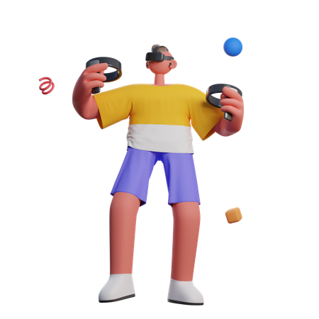 Man Doing Shopping In Metaverse  3D Icon
