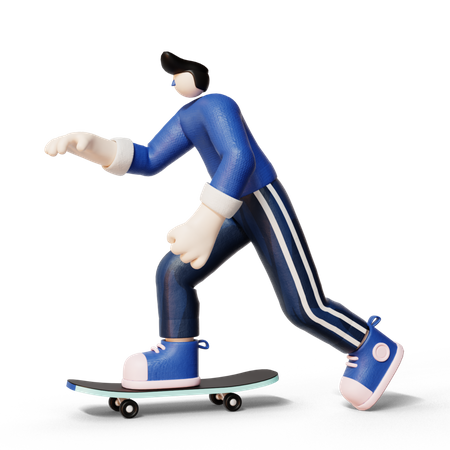 Man Doing Skating  3D Icon