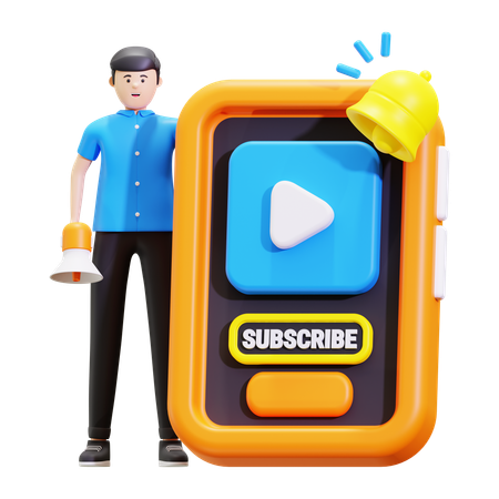 Man Doing Subscription Marketing  3D Illustration