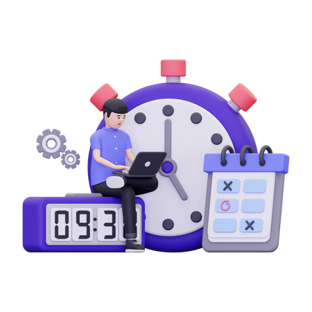 Man Doing Task Management  3D Illustration