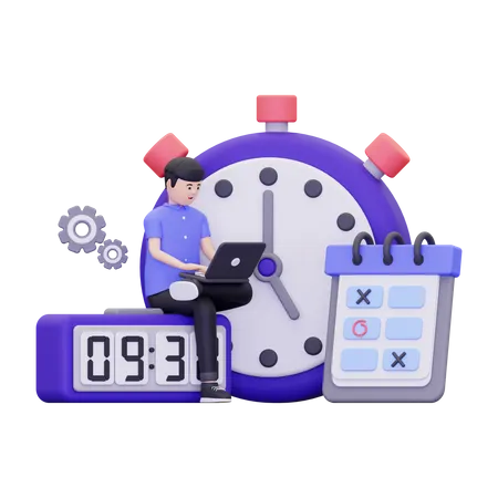 Man Doing Task Management  3D Illustration