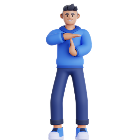 Man Doing Time Out Gesture  3D Illustration