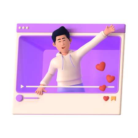 Man Doing Video Ads  3D Icon