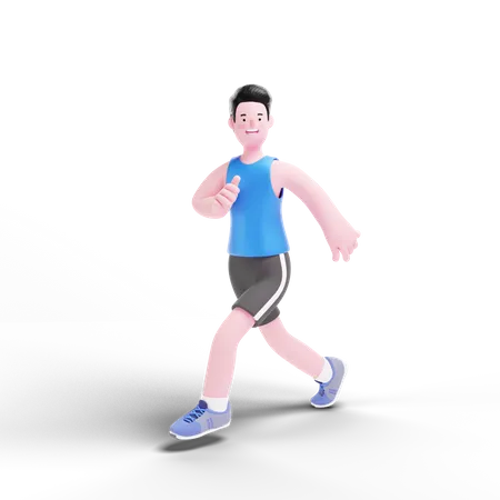 Man doing workout  3D Illustration