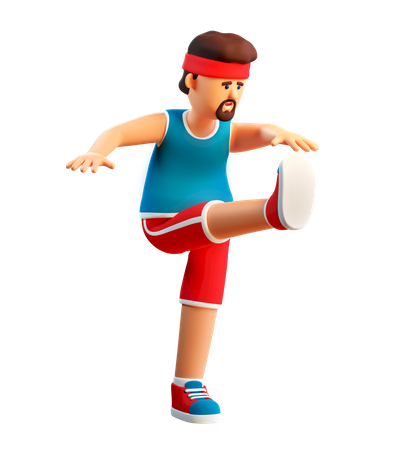 Man doing workout  3D Illustration