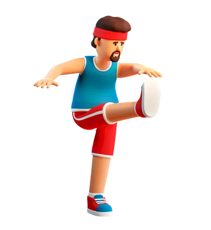 Man doing workout  3D Illustration