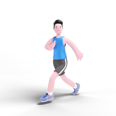 Man doing workout  3D Illustration