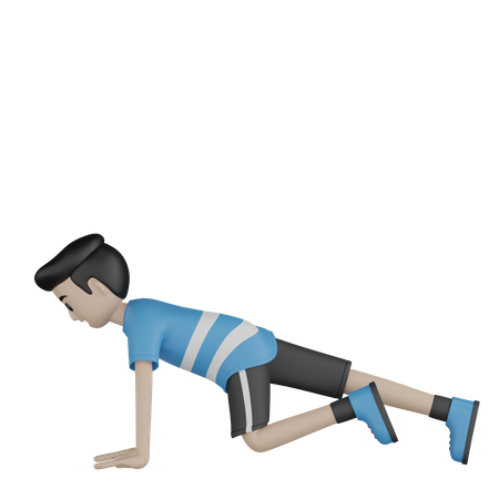 Man Doing Workout  3D Illustration