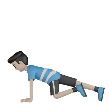 Man Doing Workout  3D Illustration