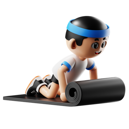 Man Doing Yoga  3D Illustration