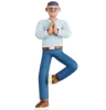 Man Doing Yoga Exercise