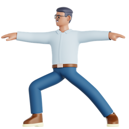 Man Doing Yoga Exercise  3D Illustration