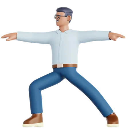 Man Doing Yoga Exercise  3D Illustration