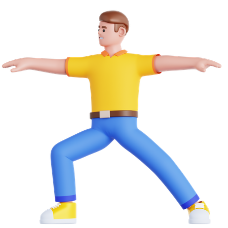 Man Doing Yoga Exercise  3D Illustration