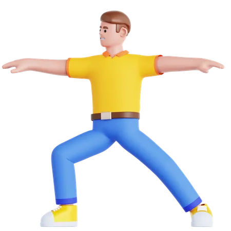 Man Doing Yoga Exercise  3D Illustration