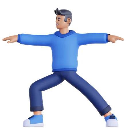 Man Doing Yoga Exercise  3D Illustration