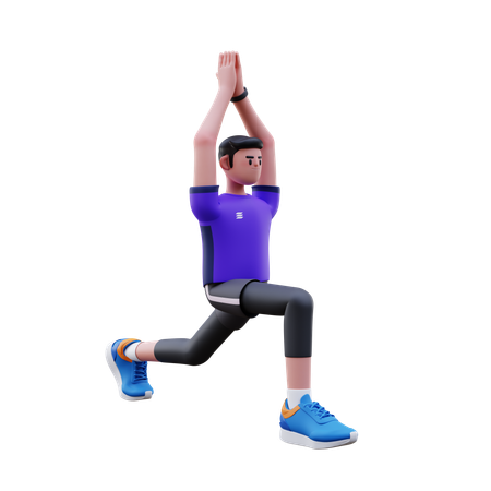 Man Doing Yoga Pose  3D Illustration