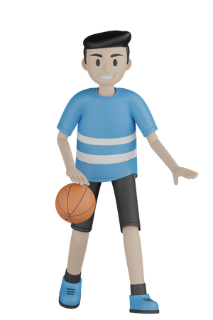 Man Dribbling Ball  3D Illustration