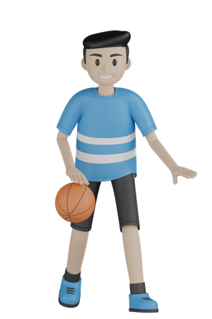 Man Dribbling Ball 3D Illustration