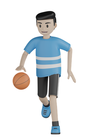 Man Dribbling Ball 3D Illustration
