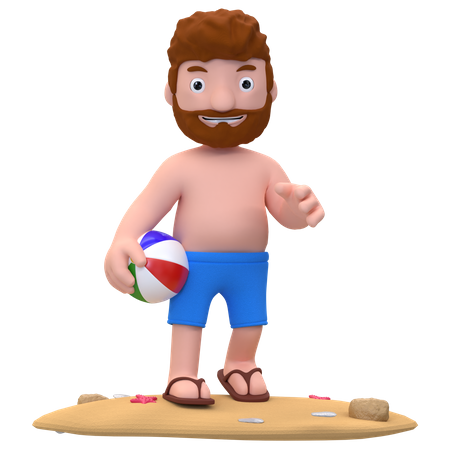 Man Enjoying On Island  3D Icon