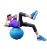 Man Exercise With Yoga Ball