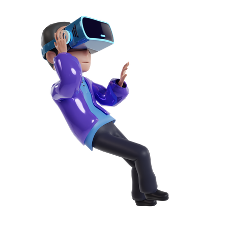 Man Exploring Virtual World  3D Icon