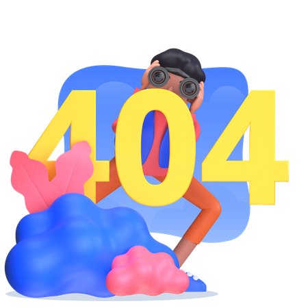 Man facing 404 error  3D Icon