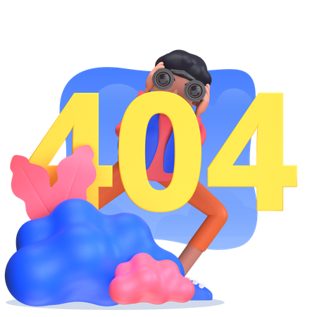 Man facing 404 error  3D Illustration