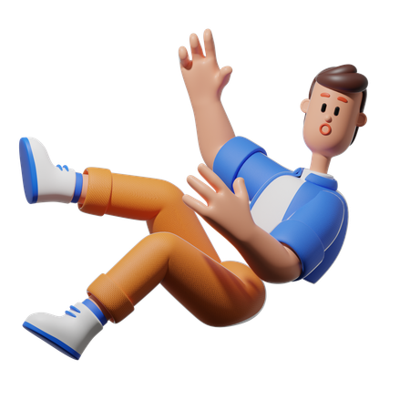 Man Fall Down  3D Illustration