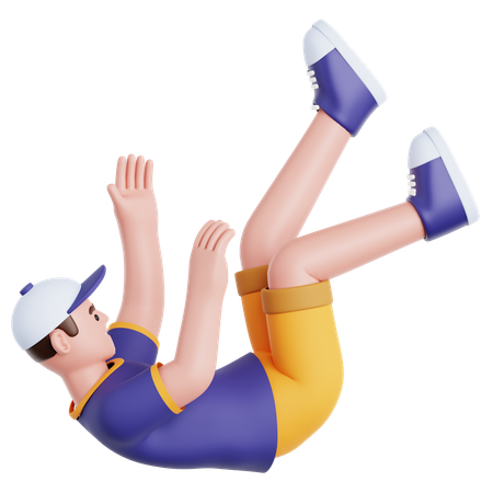 Man Falling  3D Icon