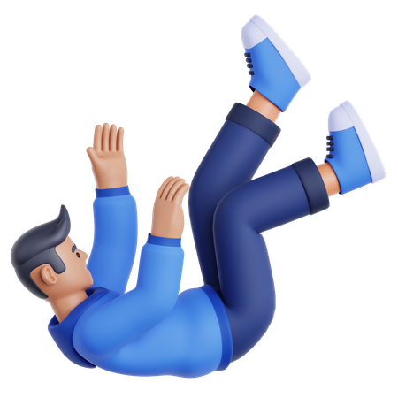 Man Falling  3D Illustration