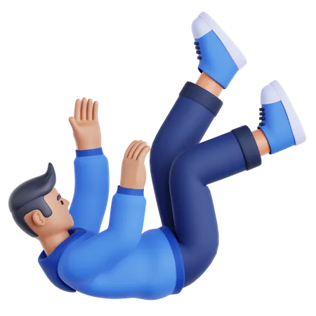 Man Falling  3D Illustration