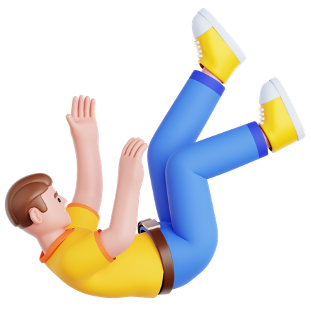 Man Falling  3D Illustration