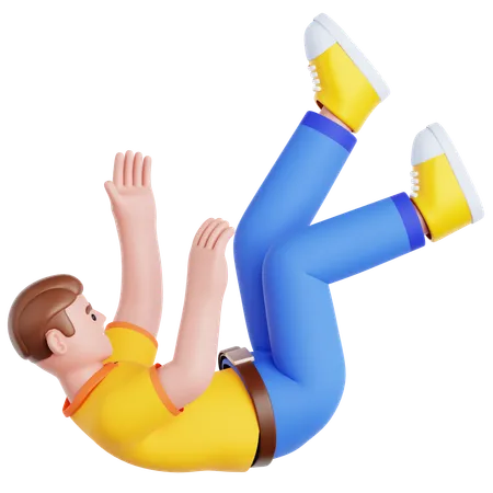 Man Falling  3D Illustration