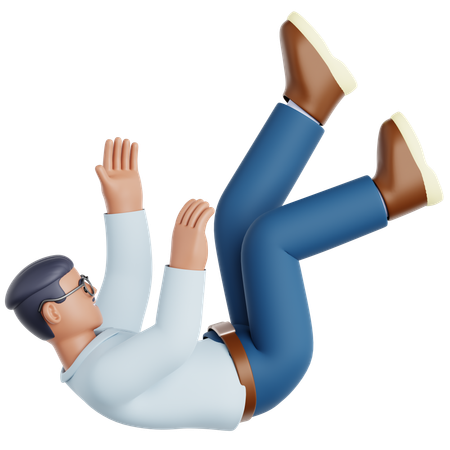 Man Falling  3D Illustration