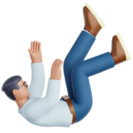 Man Falling  3D Illustration