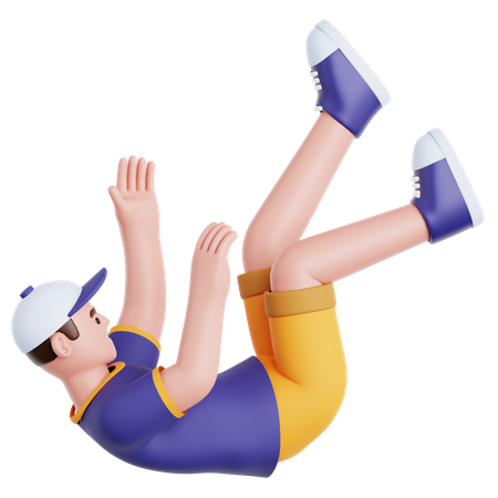 Man Falling  3D Illustration