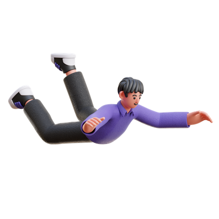 Man falling down  3D Icon