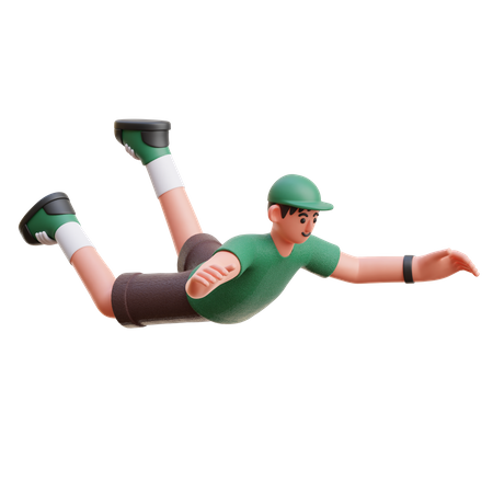 Man falling down  3D Icon