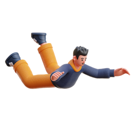 Man falling down  3D Icon