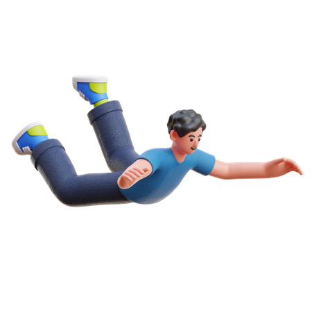 Man falling down  3D Icon