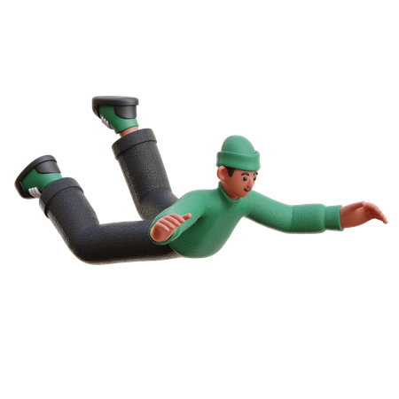 Man falling down  3D Icon
