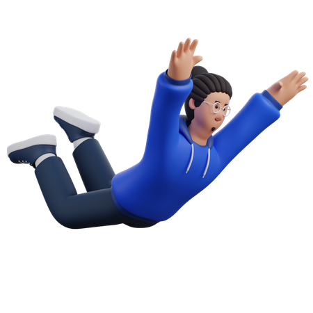Man Falling Down  3D Icon