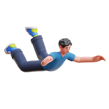 Man falling down  3D Illustration